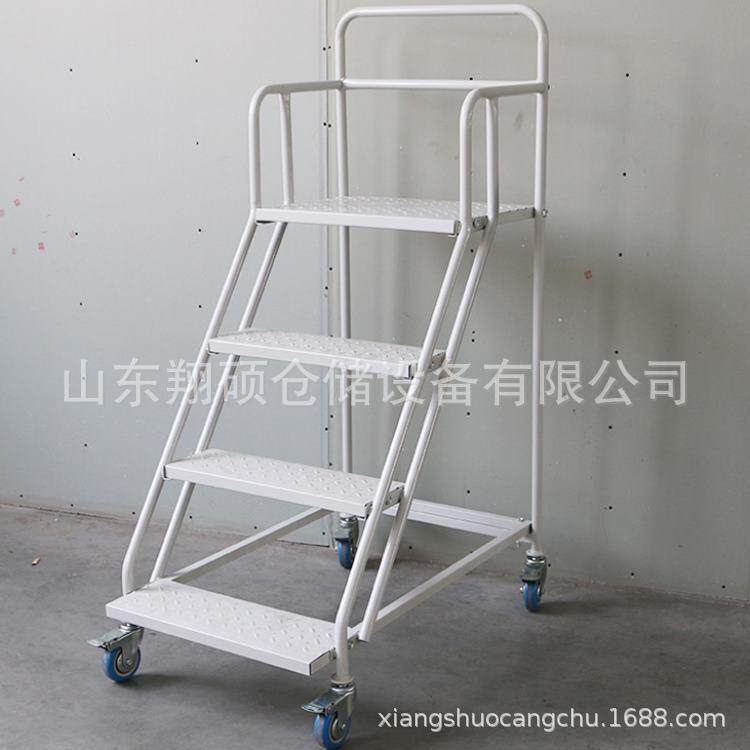 登高梯 济宁翔硕 仓库移动登高梯 带轮可移动 超市补货梯