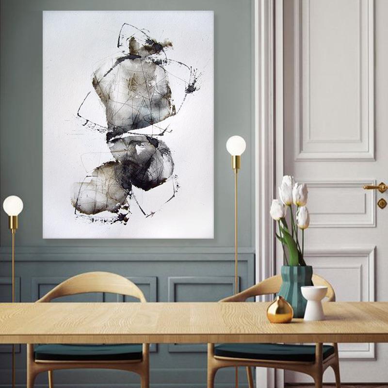 纯手绘油画现代客厅装饰玄关画立体抽象景墙画酒店客房是我床头画