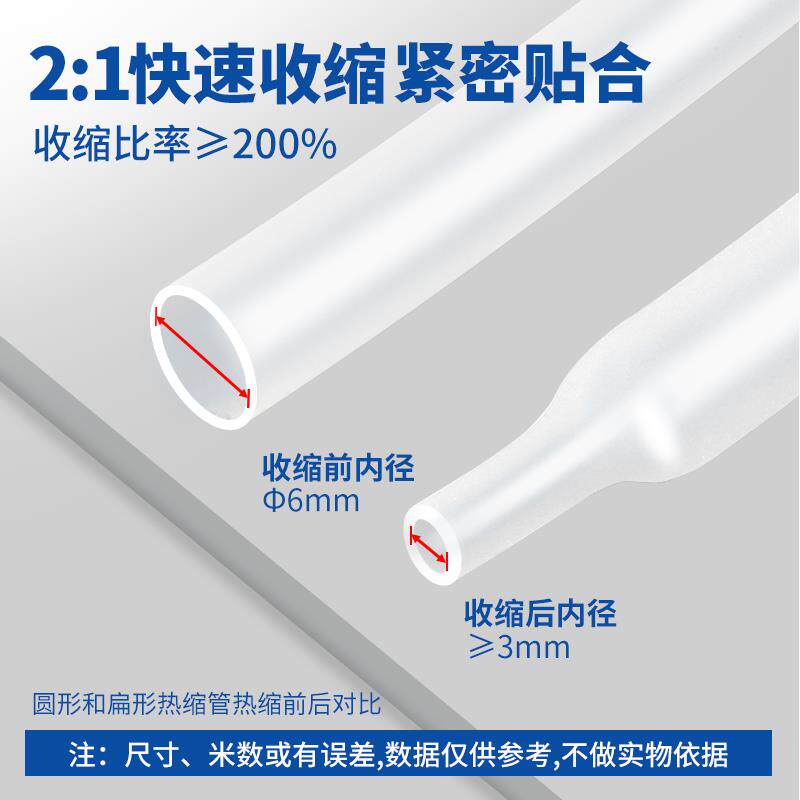 透明热缩管绝缘套管家用收缩软保护套收缩管套透明直径1.5-120MM