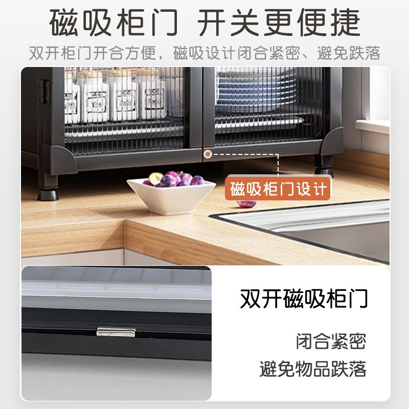 厨房碗柜置物架碗架沥p水架台面抽屉家用带盖碗筷碗碟碗盘子收纳