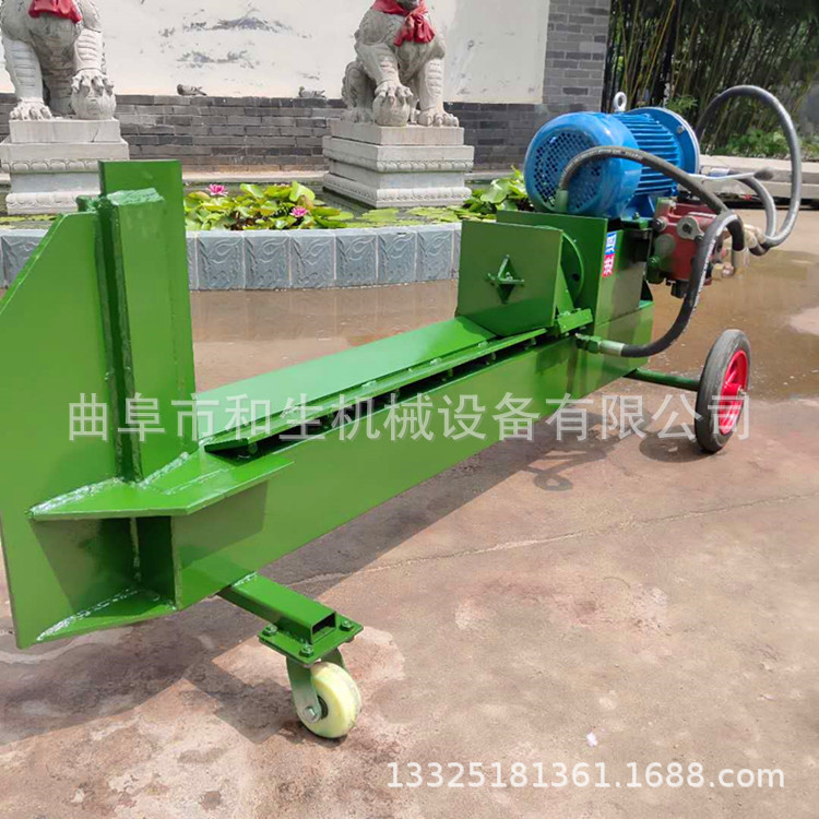 小型电动劈柴机380伏电动破柴工具移动式1米劈柴云南劈柴机