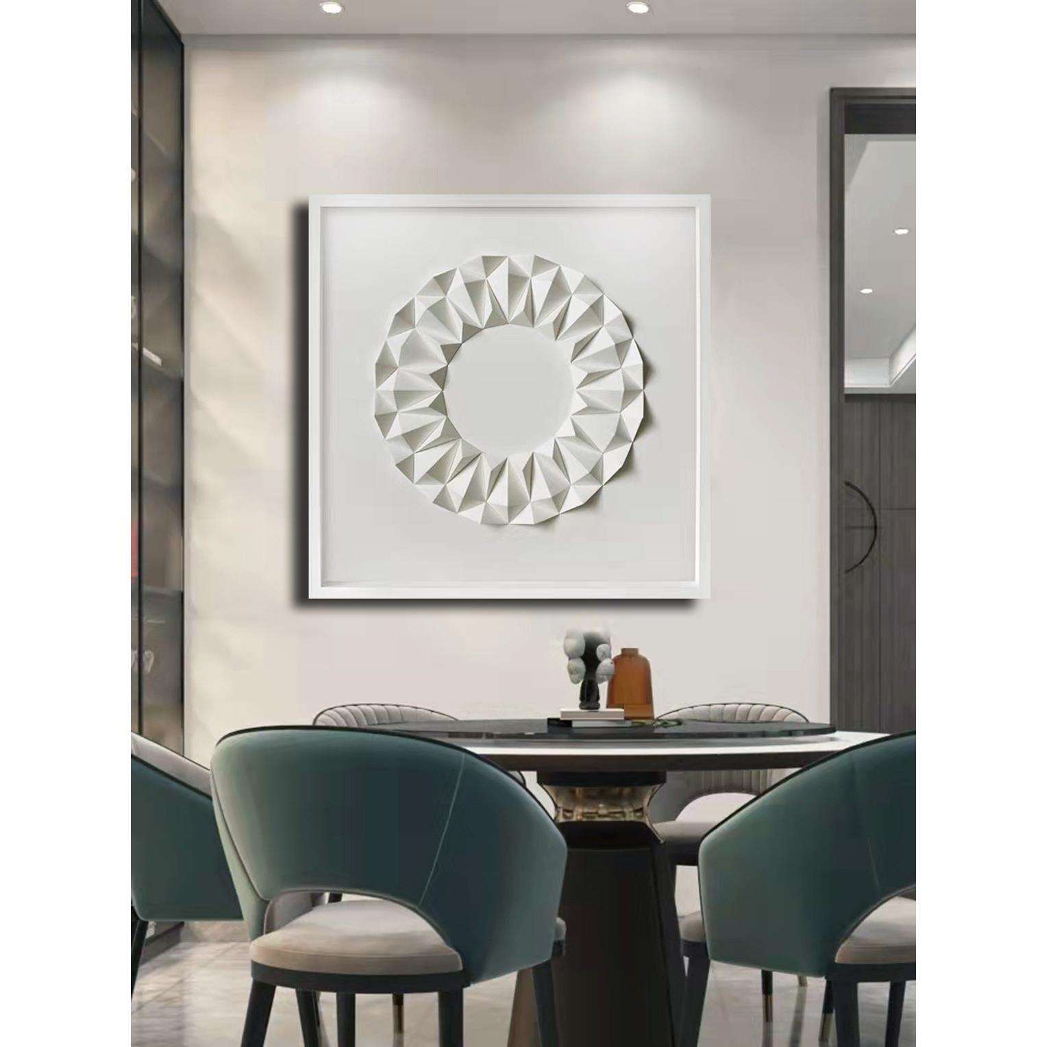 高级简约壁画客厅组合画餐厅木雕立体肌理装置画办公室玄关装饰画