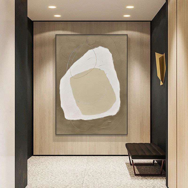 外贸纯手绘油画大副抽象诧寂风卧室画玄关餐厅客厅装饰画肌理油画