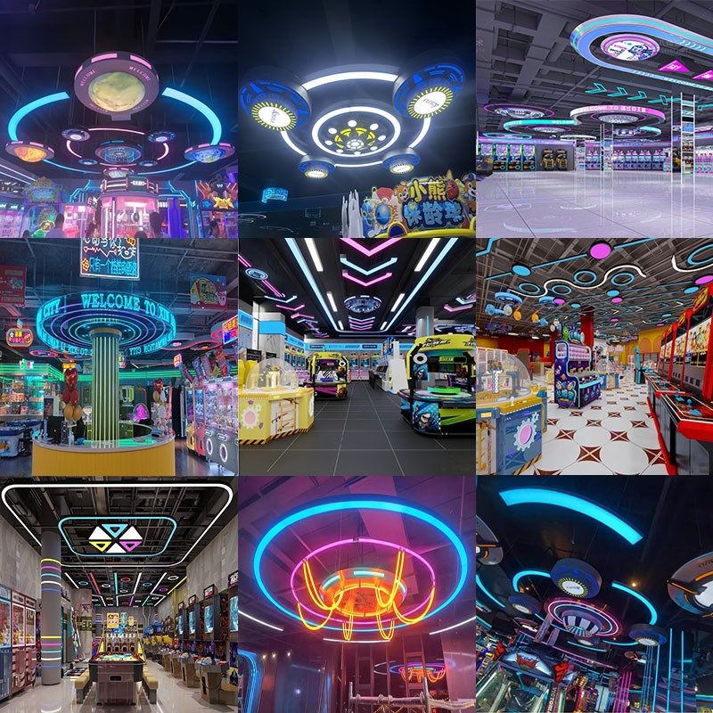 商场超市游戏厅电玩城动漫城儿童乐园游乐场娃娃机室造型模块吊灯
