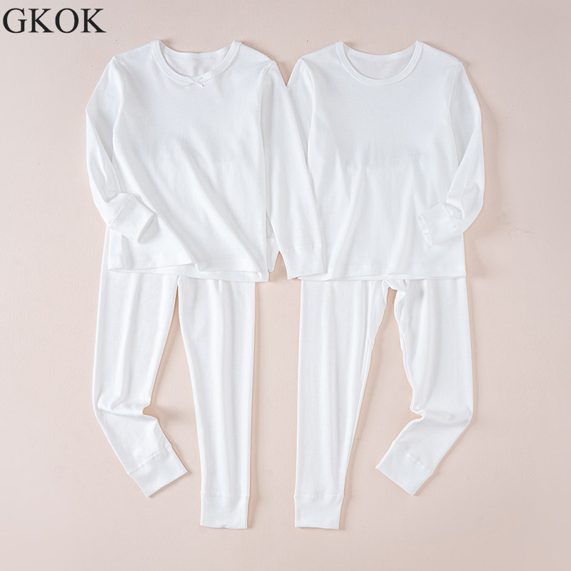 儿童白色纯棉打底内搭套装女童长袖内衣男童春秋薄款秋衣卫生裤套,童装/婴儿装/亲子装,内衣套装,淘宝优惠券,粉丝福利购,淘宝优惠卷