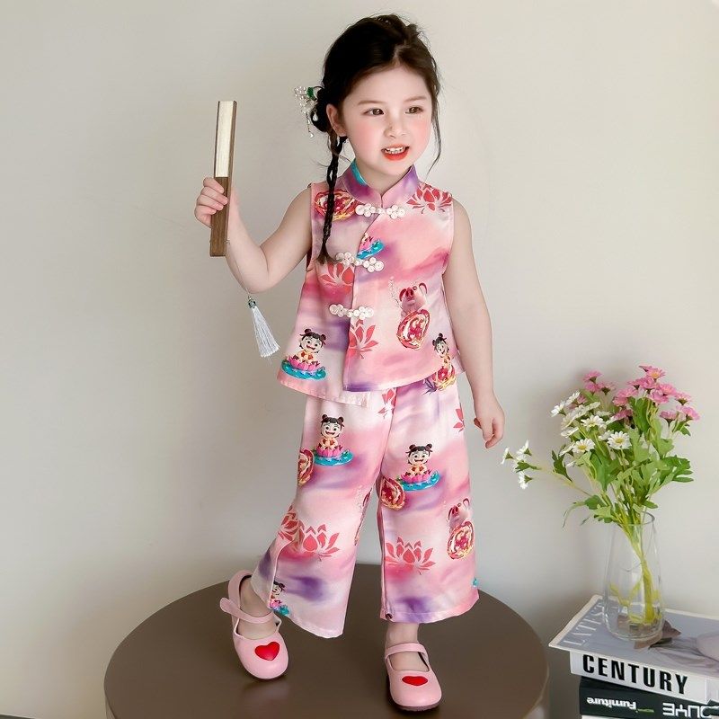 哪吒儿童服装女童国风套装夏季2025新款新中式女宝宝炸街夏装衣服,童装/婴儿装/亲子装,套装,淘宝优惠券,粉丝福利购,淘宝优惠卷