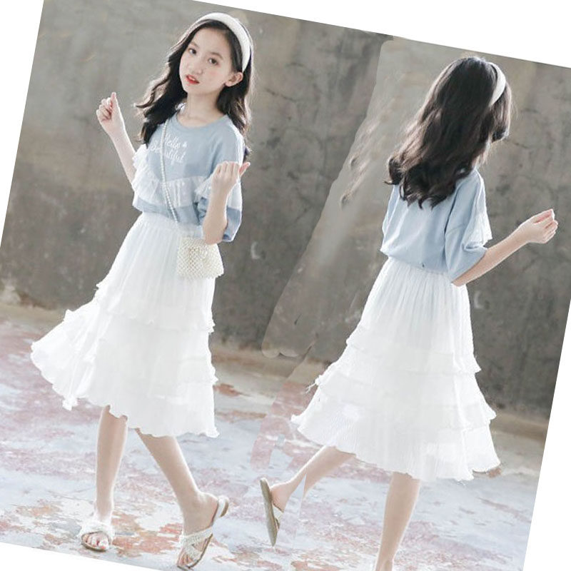 女童夏季纯棉连衣裙半身薄款蛋糕雪纺大童女孩两件套装过膝长裙子,童装/婴儿装/亲子装,连衣裙,淘宝优惠券,粉丝福利购,淘宝优惠卷