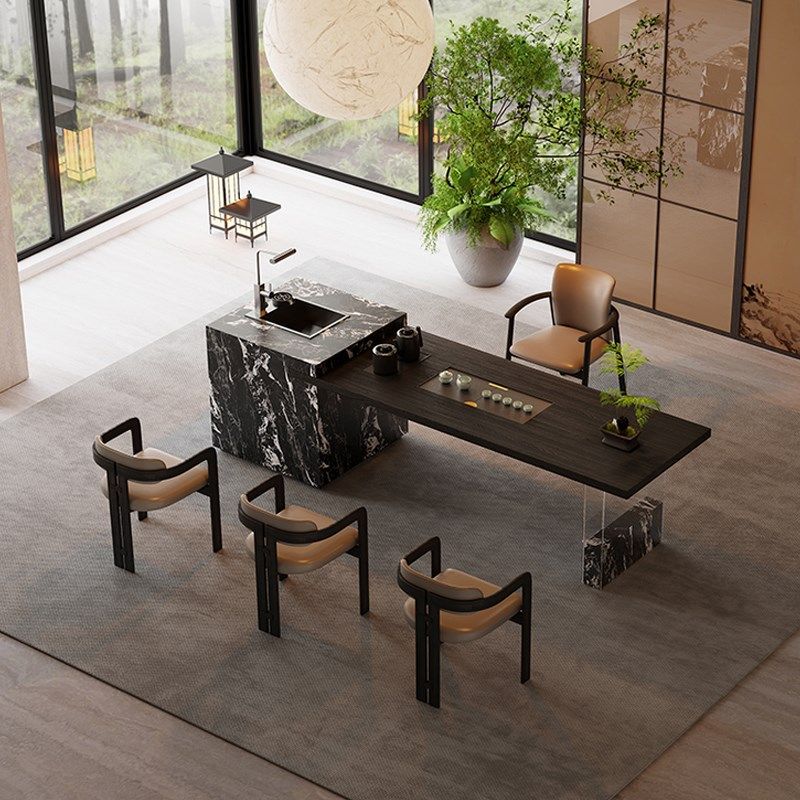 2024新款实木岛台一体茶桌办公茶台轻奢高级带洗手池桌椅组合,住宅家具,家用茶台/茶桌,淘宝优惠券,粉丝福利购,淘宝优惠卷