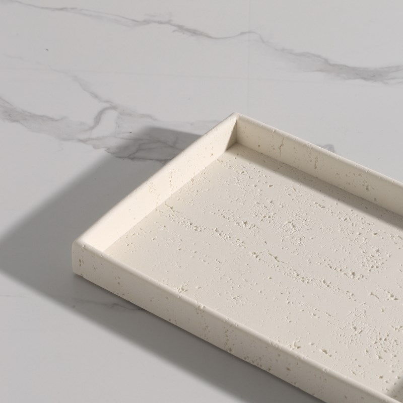 GJU8米白洞石浴室托盘洗手台卫生E间台面洗手液牙杯漱口杯洗漱台