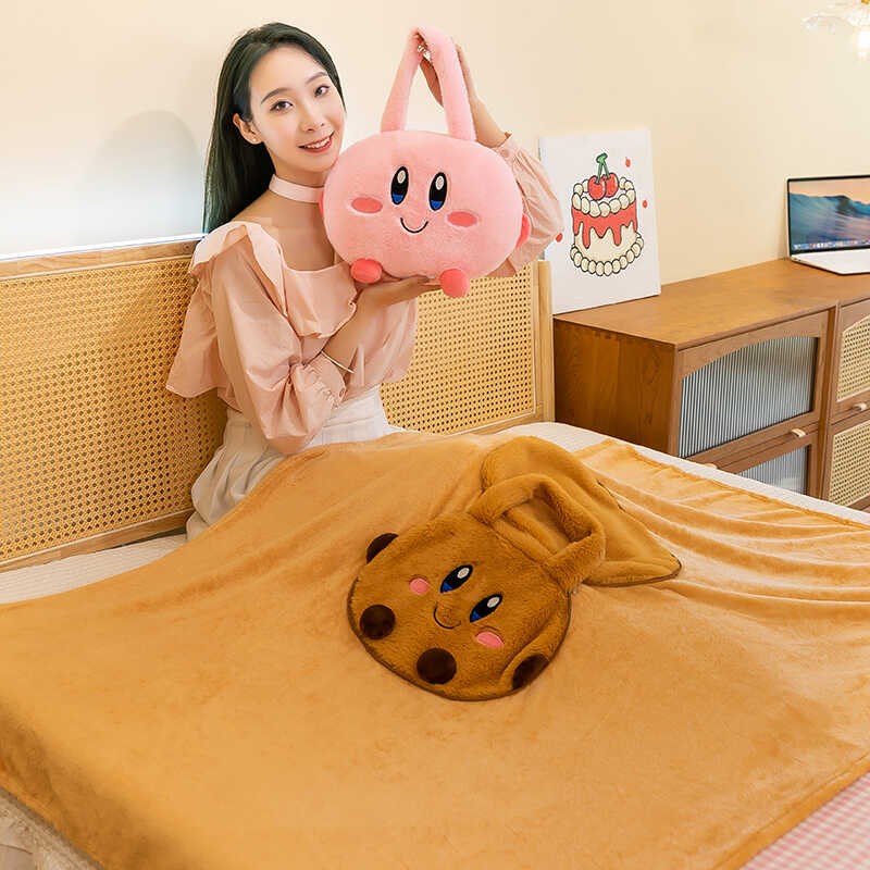 卡通折叠抱枕被子两用办公室午睡E小枕头车载靠枕汽车毯子二合一