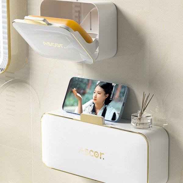 肥皂盒香皂置物架家用卫生间免打孔壁挂式沥水排水高档带盖墙盒子,家庭/个人清洁工具,皂盒,淘宝优惠券,粉丝福利购,淘宝优惠卷