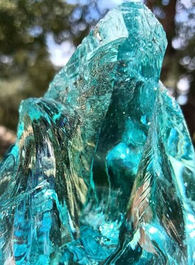 园艺造景石石笼墙石鱼缸造景石冰B蓝色玻璃石水晶石摆件石玻璃灯