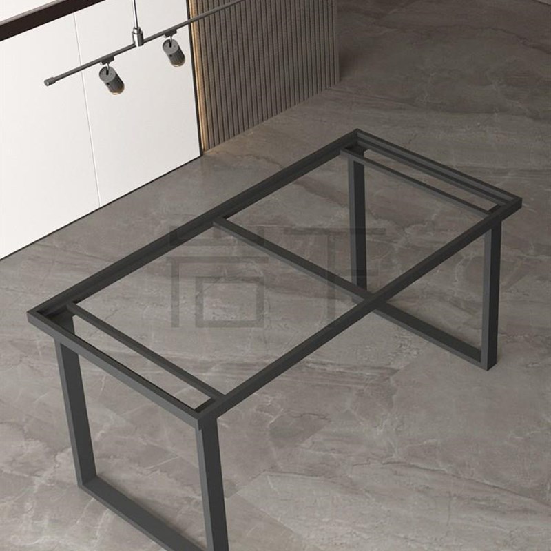 现货瓷砖内嵌桌腿轻奢岩板茶桌支架大G理石桌脚金属餐桌底座书桌