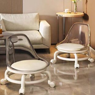 矮凳地儿凳滑轮少万向轮凳网红小凳子静音带亚克力美缝小椅子移动