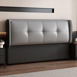 床头软包靠背板2025新款一体落地实木主卧单独床头靠背板单买