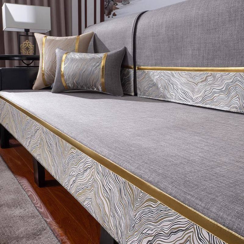 新中式沙发垫高级感轻奢垫布四季通用座垫盖布防滑木沙发垫子坐垫