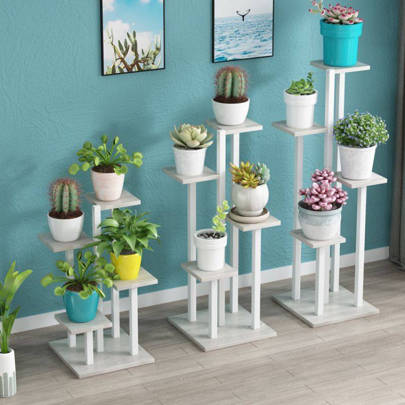 客厅电视柜两边摆设花架现代简约铁艺多层子电视旁阳台落地置物架