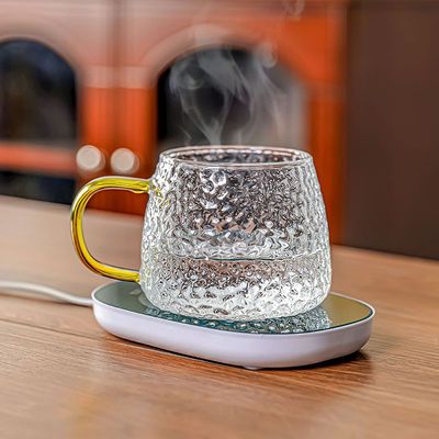 迎水杯家用套装锤纹玻璃杯客厅带把茶杯轻奢感家庭待客喝水葡迎阙