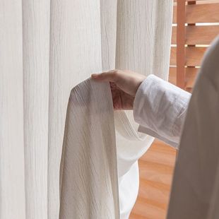 送高温定型古风法式复古亚麻窗纱窗帘扶风纱帘透光不透人卧室阳台