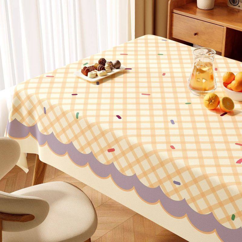 小清新桌布防水防油免洗防烫餐桌布轻奢高级感ins风格子茶几台布,居家布艺,桌布,淘宝优惠券,粉丝福利购,淘宝优惠卷