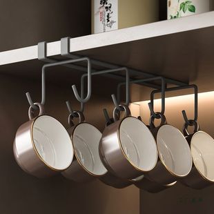 杯子架水杯倒挂马克杯收纳架子橱柜下挂挂钩咖啡杯茶杯悬挂置物架