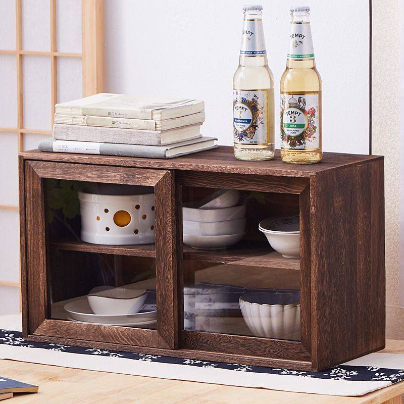 实木茶具桌面移门茶叶茶杯防尘收纳储物柜推拉门化妆品展示置物架,住宅家具,多宝格/博古架,淘宝优惠券,粉丝福利购,淘宝优惠卷