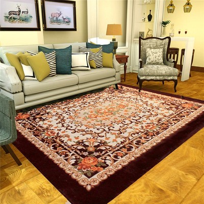 客厅加绒地毯短绒毛毯欧式沙发茶几毯简欧中式床T前家用可机洗卧