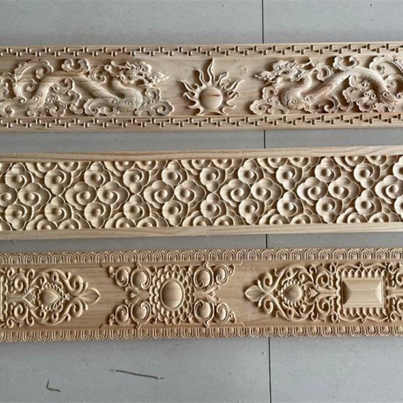 东阳木雕藏式边玛实木线条客厅雕花背景墙边框装饰V中式吊顶压边
