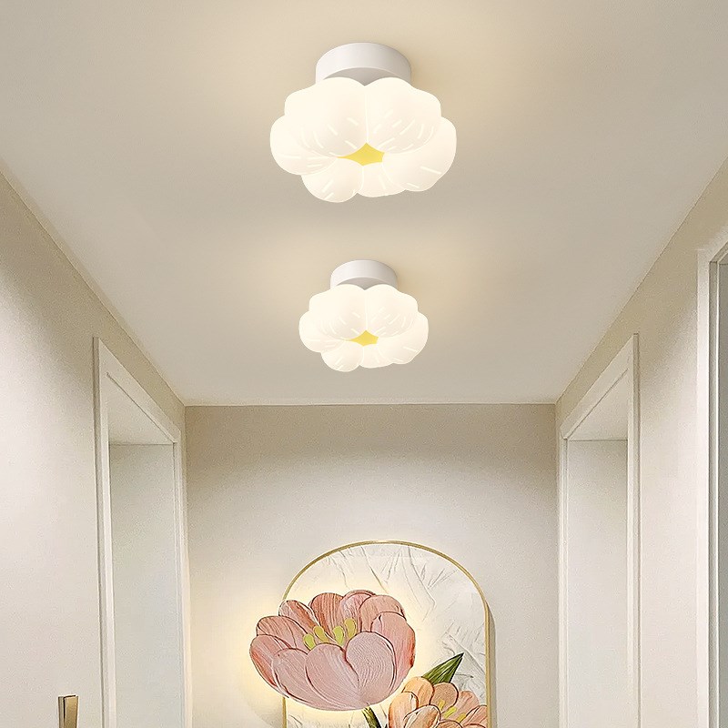 走廊过道吸顶灯现代简约奶油风创意花朵造型N入户门玄关阳台天花