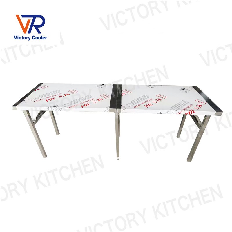 高质量不锈钢桌工作台可折叠厨房切菜板准备工Y作台六腿酒店