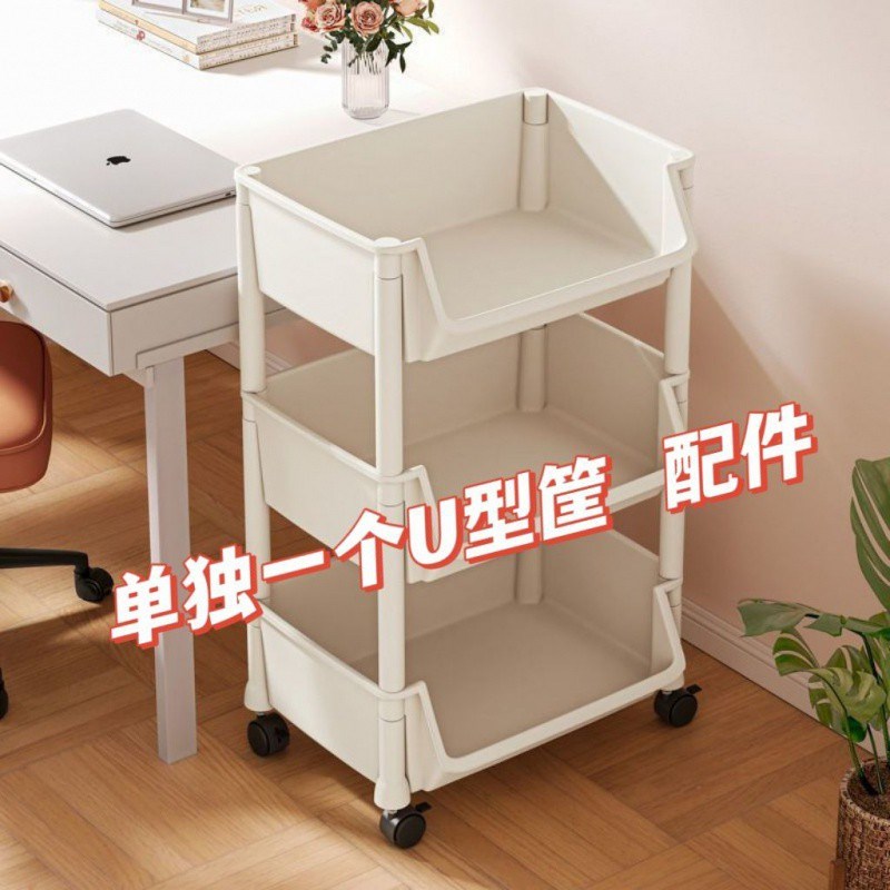 加厚书架置物架滑轮学生放书包收纳盒可移动小推车家X用书本收纳