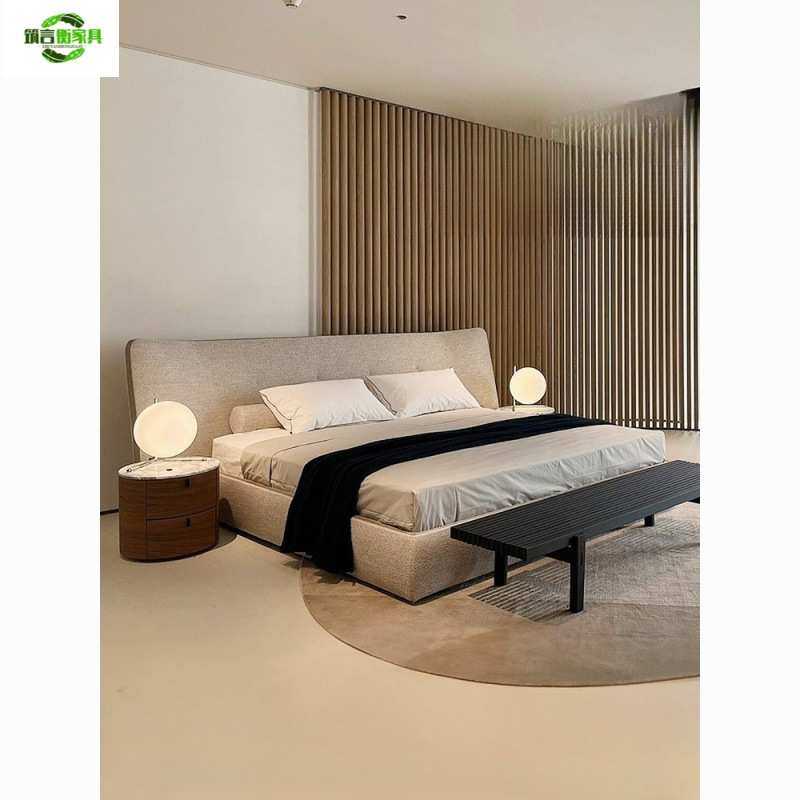 意式极简现代简约卧室大空间高靠背设计师简约布艺RAVER宽屏床