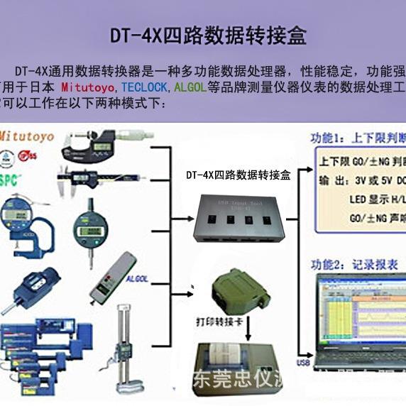 卡尺千分表百分表量具数据转换盒DT-4X 采集器三丰仪器数据采集器