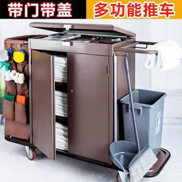 布草车客房服务车推拉收纳车清扫卫生清洁工具车清洁布小型不锈钢