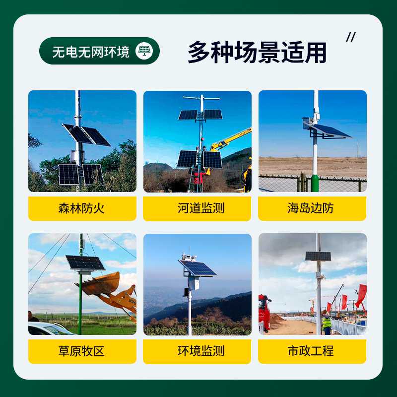 80w40ah太阳能监控供电系统12v锂电池户外光伏发电系统光伏板筒式