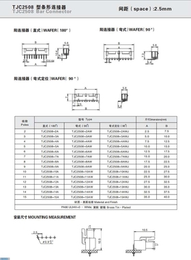 CWB合兴接插件TJC2508-2A连接器2WA蓝3A红3WA黑色4A 4WA间距2.5MM