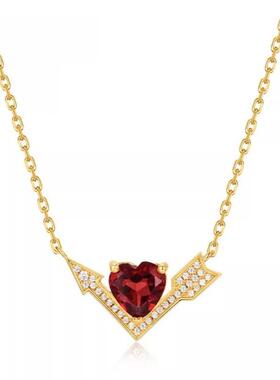 新款时尚流行一箭穿心项链法式简约风S925银镀金项链