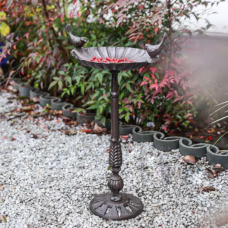 美式复古铸铁高脚花盆喂鸟器鸟食盆摆件别墅花园庭院阳台装饰盆,3C数码配件,USB灯,淘宝优惠券,粉丝福利购,淘宝优惠卷