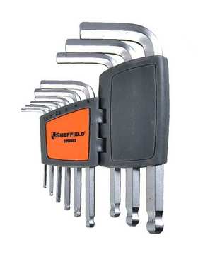 钢盾S050003 9件套公制标长球头内六角扳手手动扳手套装套管