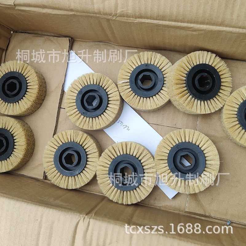 工业毛刷轮小型猪鬃播种机毛刷辊轮圆柱形筒刷定型机专用除尘轮刷