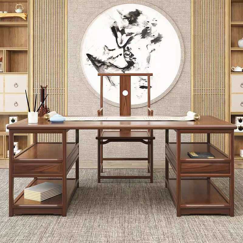 中国风新中式办公桌家用书法桌书画桌毛笔实木仿古画案简约书桌