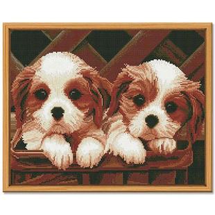 饰画 54cm满钻带框萌宠狗狗客厅卧室装 供应满钻带框装 饰画43