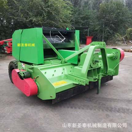 拖拉机带圆捆拾草机价格收割粉碎圆捆拾草机出包大小秸秆打捆机