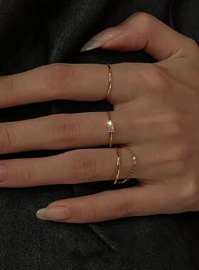 S925纯银极简素圈戒指爆款食指戒