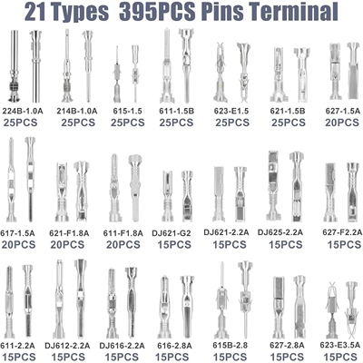 跨境 395PCS 1-3.5mm 汽车连接器插针配件公母接插件压接端子