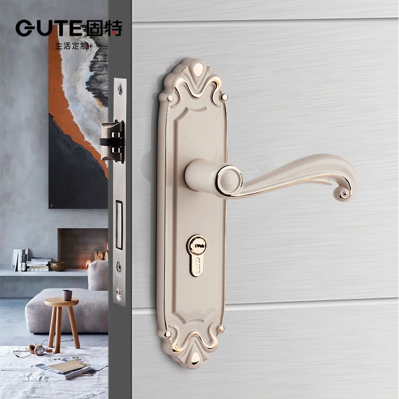 现货速发青古铜门锁室内欧式实木房门锁把手卧室R家用锁静音机械