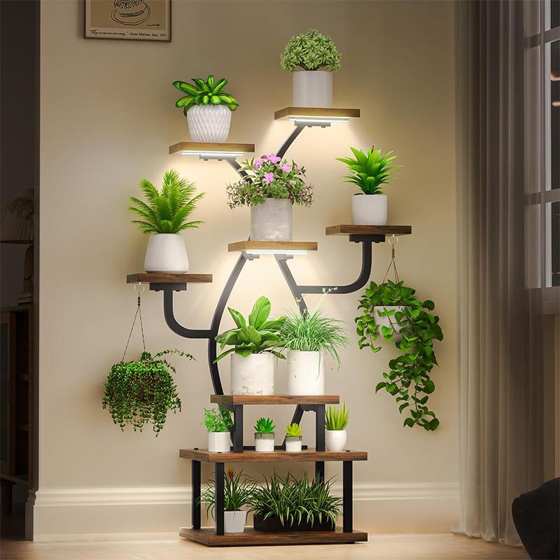 跨境花架室内植物支架铁艺多层支架阳台简约落地花卉盆栽置物架