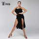 美诗美童田慧 丝绒开叉长裙成人女拉丁舞性感练习裙90005 时尚
