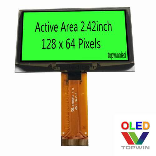 2.42寸绿色2.4英寸oled显示屏ug-2864asgpg01驱动2.4英寸厂家绿光