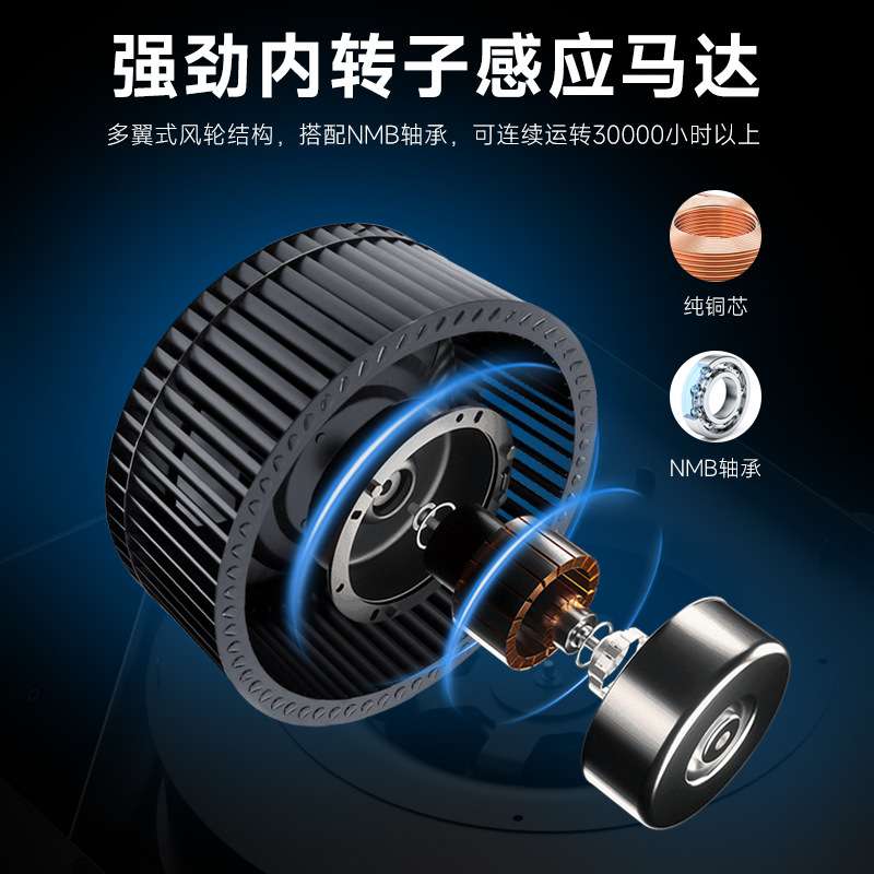 鸿冠纤薄离心管道风箱吊顶换气大风量椭圆形风口设计4/6/8寸风机